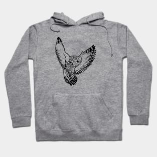 Flying Owl Line Art Hoodie